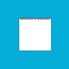 Wähle deinen Kalender: 21 x 21 cm, beidseitig bedruckt Stilisierter weißer Kalender mit Ringbindung im quadratischen 21 x 21 cm Format auf blauem Hintergrund.