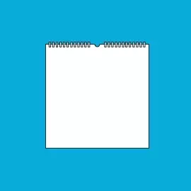 Dein Kalender: 30 x 30 cm, ein- oder zweiseitig bedruckt Stilisierter weißer Kalender mit Ringbindung im quadratischen 30 x 30 cm Format auf blauem Hintergrund.