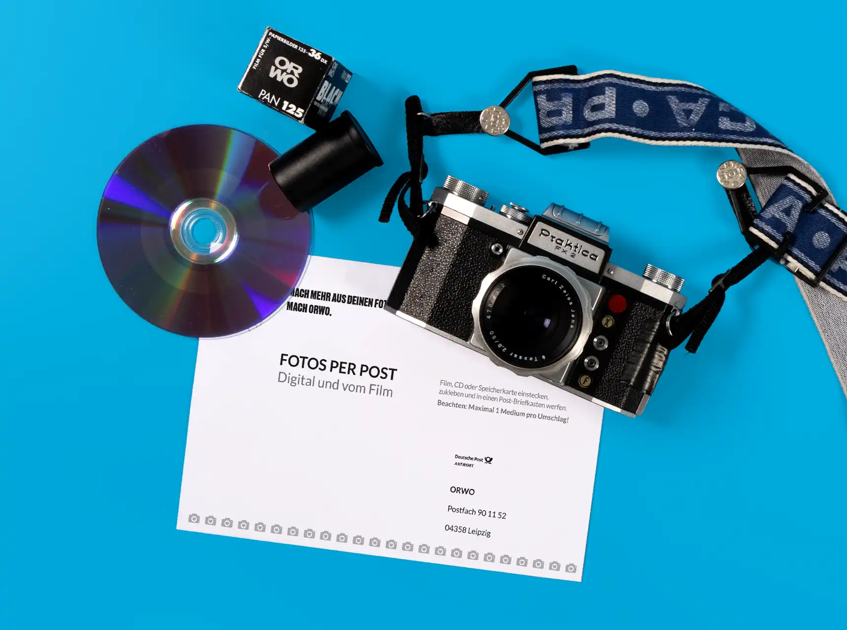 Versandtasche ordern, Analogfilm zu uns senden und entwickelte Fotos bekommen!
