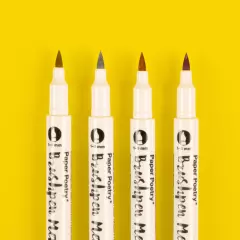 Flexible Spitze für feine und dicke Linien, hochwertig Die auf Wasser basierenden Brushpens sind mit einer besonders flexiblen Spitze ausgestattet. Dadurch eignen sie sich für dicke und auch für filigrane Linien.