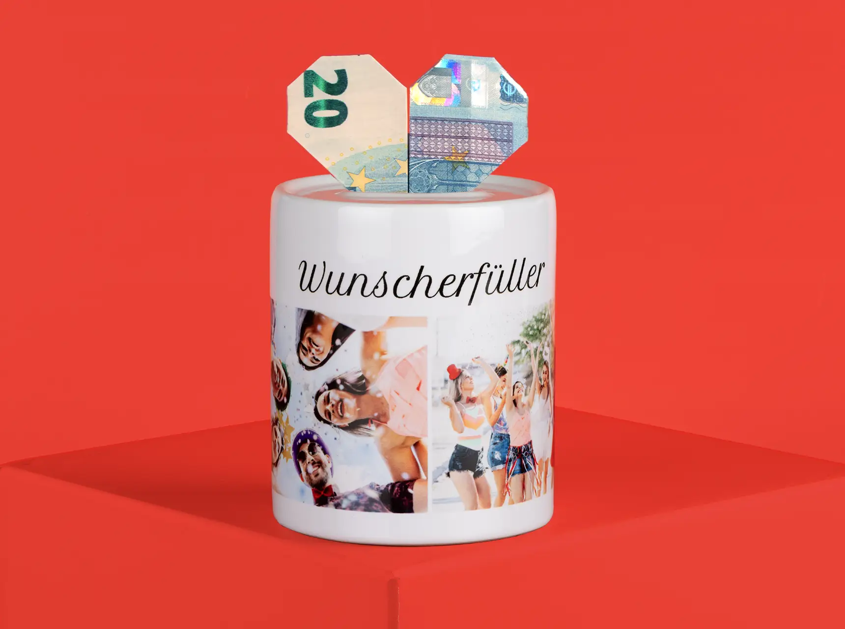 Spardose mit Namen personalisieren lassen und verschenken. Als Geburtstagsgeschenk kommt die Spardose besonders gut an, wenn sie bereits leicht befüllt verschenkt wird.