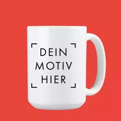 XXL-Tasse bedrucken lassen und dabei deiner ganzen Kreativität freien Lauf lassen. Mach's dir gemütlich, nimm dir etwas Zeit und gestalte frei drauf los.