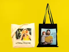 Stoffbeutel personalisiert, Natur-Farben oder in schwarz Stoffbeutel selbst gestalten mit eigenen Bildern, mit lustigen Sprüchen, mit Namen oder mit Cliparts. Dir sind keine Grenzen gesetzt. Leb dich jetzt kreativ aus.