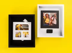 Zu sehen sind verschiedene Ausführungen der Bilder-Rahmen mit Passepartout und inspirierende Ideen, wie das Ausschmücken der Bilder mit Stickern oder Ähnliches.