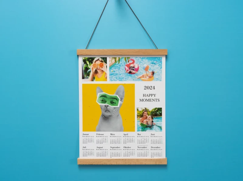 "Bei uns entscheidest du, ob du deinen Jahreskalender selbst gestalten möchtest – mit der Möglichkeit, eine magnetische  Holzleiste zum Aufhängen hinzuzufügen oder nicht."