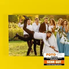 Foto auf Alu Dibond: Dein Hochzeitsfoto, rechteckig Unsere hochwertigen Alu Dibond Bilder werden vollflächig mit deinem lustigen Schnappschuss von deiner Hochzeit bedruckt, rechteckige Alu-Dibond-Platte.