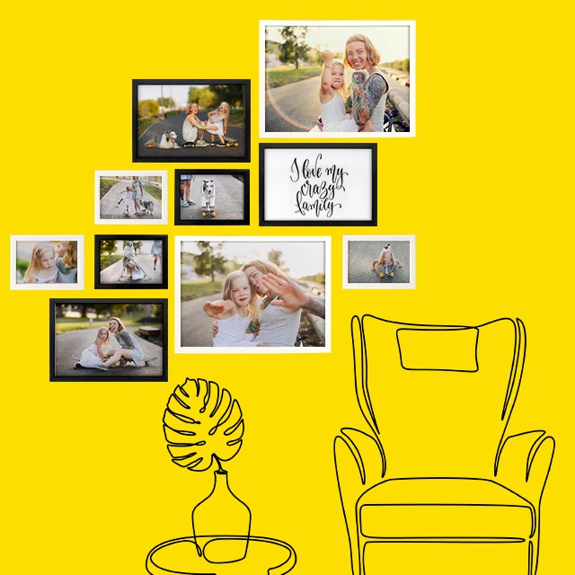 Bilderwand mit Familienfotos kreativ gestalten und Erinnerungen zeigen Moderne Bilderwand mit Familienfotos und Spruch – kreative Wandgestaltung mit Bildern zuhause.