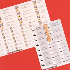 Namenssticker, in jedem Stickerbogen unterschiedliche Größen Die Namensaufkleber für den Kindergarten sind spülmaschinenfest. Zudem kannst du die Sticker praktischerweise direkt als 25er-Set oder als 52er-Set bestellen.