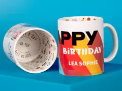 Tassen zum Geburtstag selbst gestalten und bei ORWO bestellen. Das Designen innen ist fest, das Design außen von dir frei gestaltbar. Mit oder ohne Designvorlage.